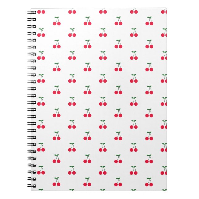 Sweet Cherry Mönster Notebook Anteckningsbok Med Spiral (Framsidan)