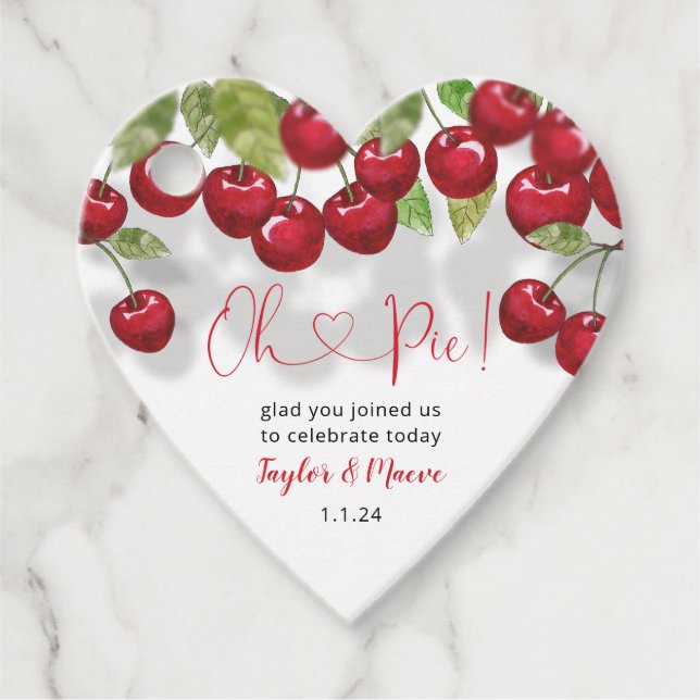 Sweet Cherry Oh Paj Baby Shower Gåvor Etiketter (Framsida)