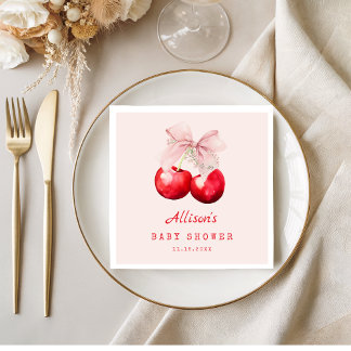 Sweet Cherry på Top Baby Shower Girl Pappersservett