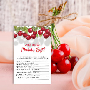 Sweet Cherry som känner Mamma Best Baby Shower Gam