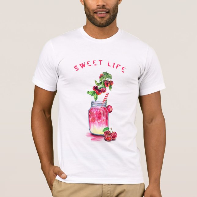 Sweet Cherry T-Shirt Coola Drink - Anpassningsbar  (Framsida)