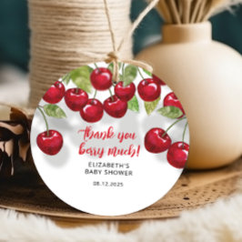 Sweet Cherry Tack Berry Mycket Baby Shower Gåvor Etiketter