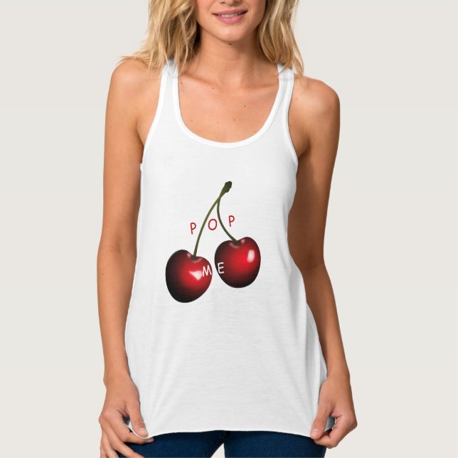 Sweet Cherry Tanktop Linne Med Racerback (Framsida)