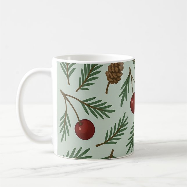 🌿 Sweet Cherry Woodland Holiday Collection Kaffemugg (Vänster)