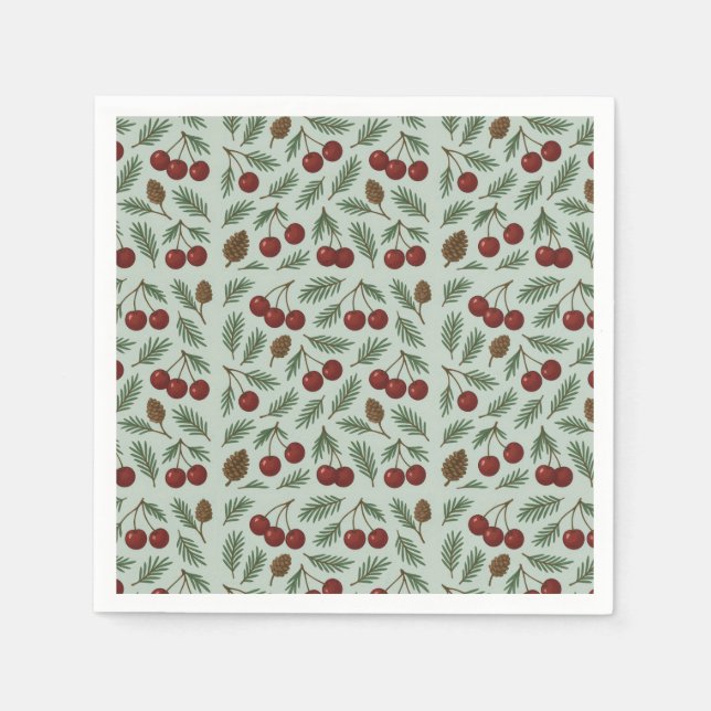 🌿 Sweet Cherry Woodland Holiday Collection Pappersservett (Framsidan)