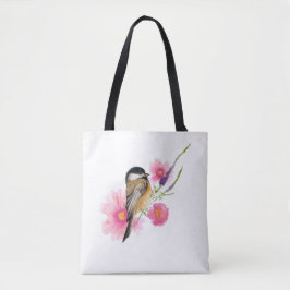 Sweet Chickadee Watercolor Art Tygkasse