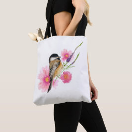 Sweet Chickadee Watercolor Art Tygkasse