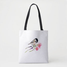 Sweet Chickadee Watercolor Art Tygkasse