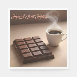 Sweet Chocolate Bar And Coffee Cup Custom Pappersservett