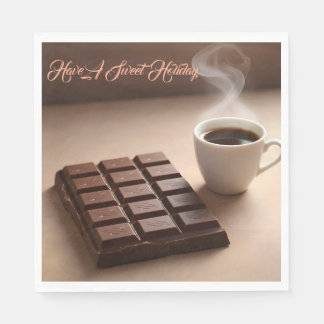 Sweet Chocolate Bar And Coffee Cup Custom Pappersservett