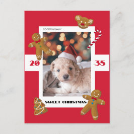 Sweet Christmas custom photo cute pet Helg Vykort