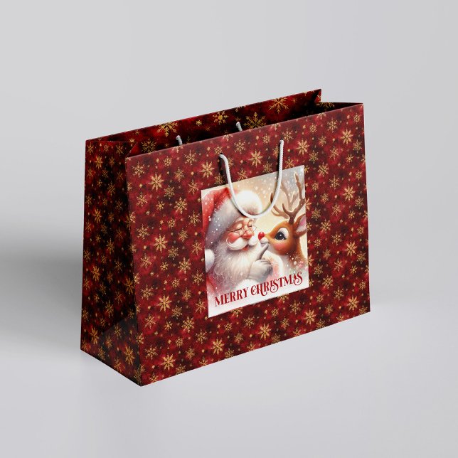 Sweet Classic Santa Claus Red Nose Rudolph Gift  (Sweet Classic Santa Claus Red Nose Rudolph Gift Bag)