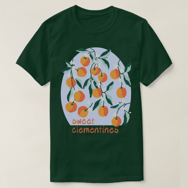 Sweet Clementines Blue TShirt T Shirt (Design framsida)
