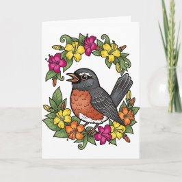 Sweet Connecticut Bird with Mirabilis Helgkort