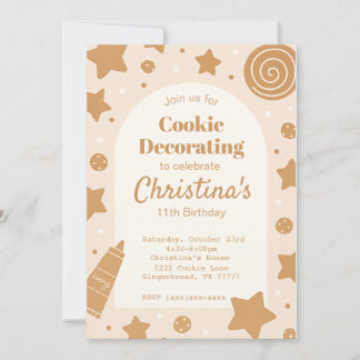 Sweet Cookie Decorating Birthday Invitation Inbjudningar