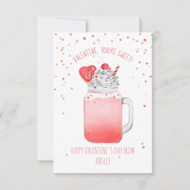 Sweet Cookie Milkskaksklassroom Valentine Kort (Framsida)
