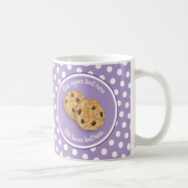 Sweet Cookie Pair på Lavender Lila Spoted Kaffemugg (Höger)