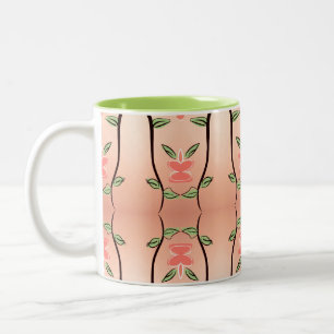 Sweet Coral Peach Blommigt Mugg