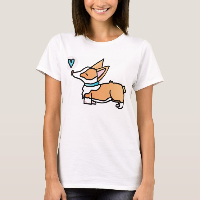 SWEET CORGI KISSES. T SHIRT (Framsida)