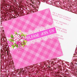Sweet Cottage Rosa Lila Flat Helgdag Call Julkort
