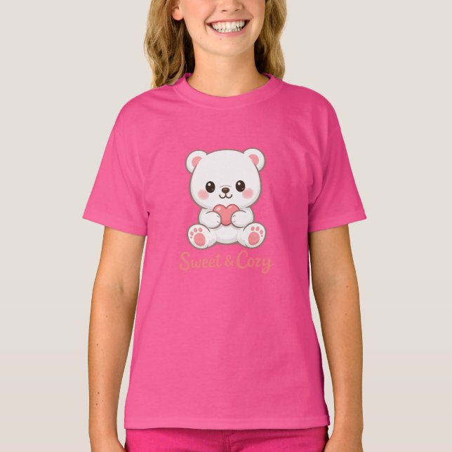 Sweet & Cozy Bear Kids T-Shirt (Framsida)