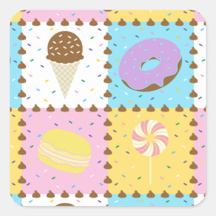 Sweet Cravings Sticker Fyrkantigt Klistermärke