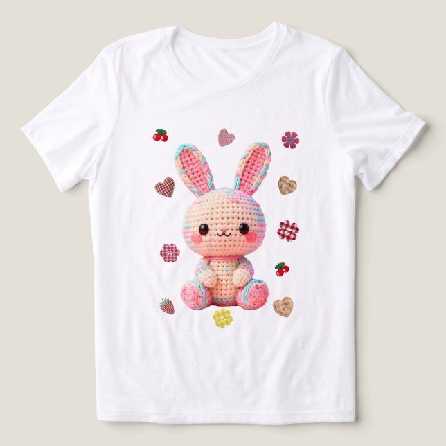 Sweet Crochet Bunny T Shirt (Design Framsida)