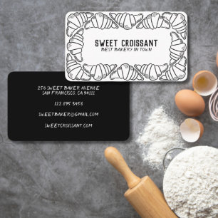 Sweet Croissant Bakery Pastry Shop Visitkort