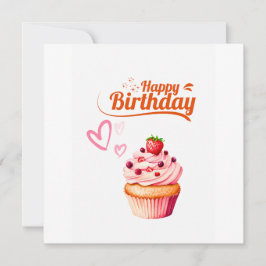 Sweet Cupcake Birthday Flat Greeting Card Kort