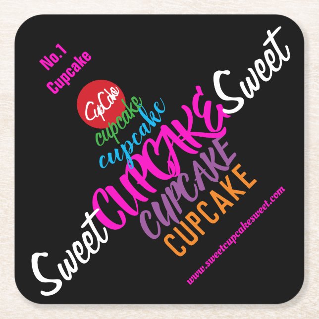 Sweet CUPCAKE Sweet Underlägg Papper Kvadrat (Framsidan)