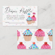 Sweet Cupcoa Gender Reveal Diaper Raffle Biljett