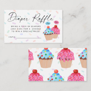 Sweet Cupcoa Gender Reveal Diaper Raffle Biljett Tilläggskort