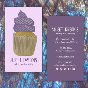 Sweet Cupkaka Catering Bakery Lila Social Icons Visitkort
