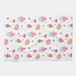 Sweet Cupkaka Donut Valentine Day Kökshandduk