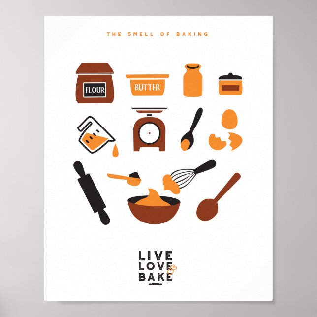 Sweet Cute Baking Verktyg Art Poster (Framsidan)