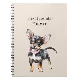 Sweet Cute Brown Cream Chihuahua Dog Best Friends Anteckningsbok