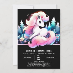 Sweet Cute Horse Birthday Inbjudningar