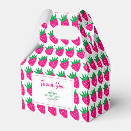 Sweet Cute Strawberry Rosa Birthday Tack Presentaskar