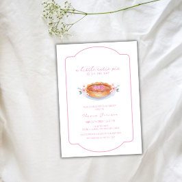 Sweet Cutie Paj Raspberry Flower Baby Shower Inbjudningar