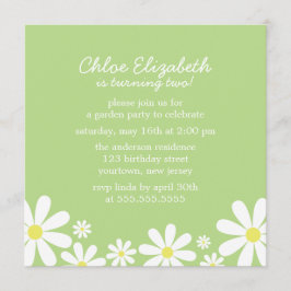 Sweet Daisys Girl Födelsedagsfest Inbjudningar