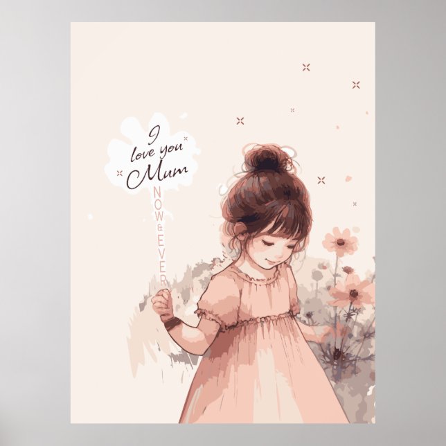 Sweet Daughter Love Mum Poster (Framsidan)