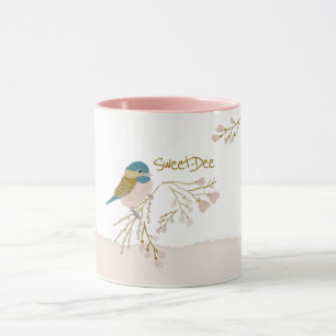 Sweet-Dee Chickadee Blommönster Rosa Guld Mugg