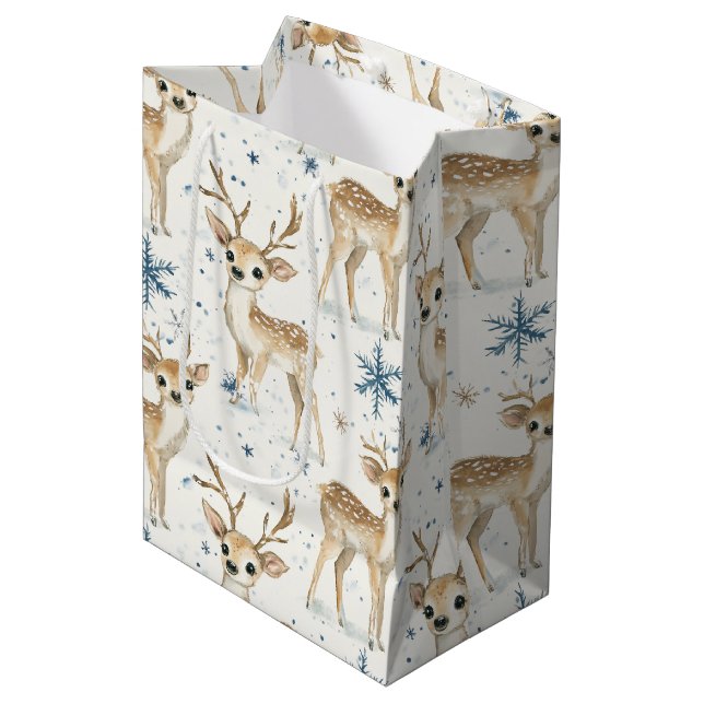 Sweet Deer Blue Christmas Snowflakes (Framsidan Vinklad)
