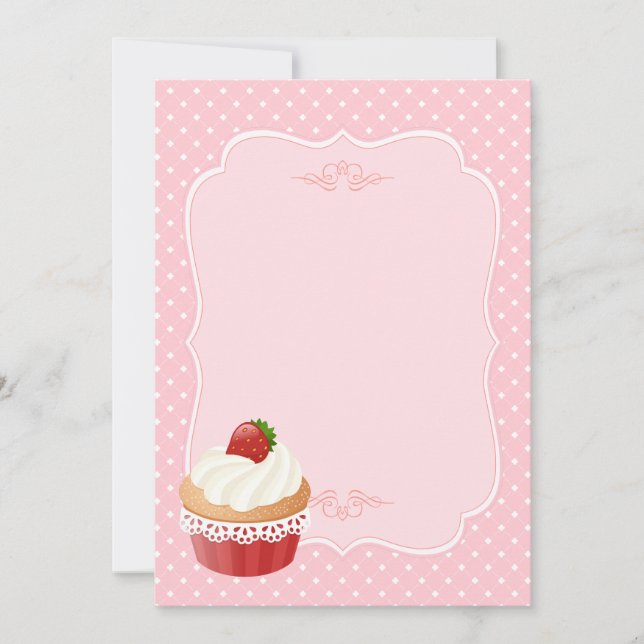 Sweet Delicious Strawberry Cuptårta Rosa Blank (Framsida)