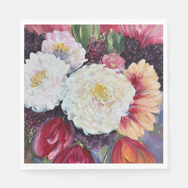 Sweet Delight abstract flower painting design Pappersservett (Framsidan)