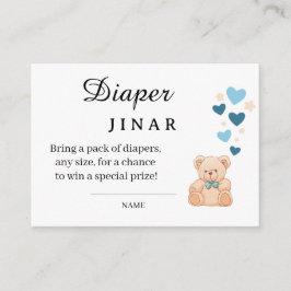 Sweet Diaper Raffle Card for Baby Shower Tilläggskort