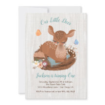 Sweet doe Hjort Födelsedagsfest inbjudan