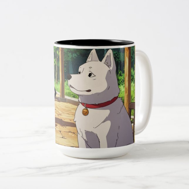Sweet Dog in a Mug Illustration Två-Tonad Mugg (Framsida höger)