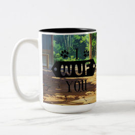 Sweet Dog in a Mug Illustration Två-Tonad Mugg