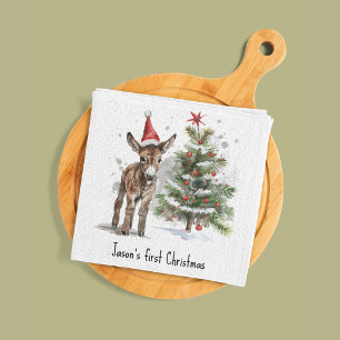 Sweet Donkey's First jul, anpassningsbar Pappersservett